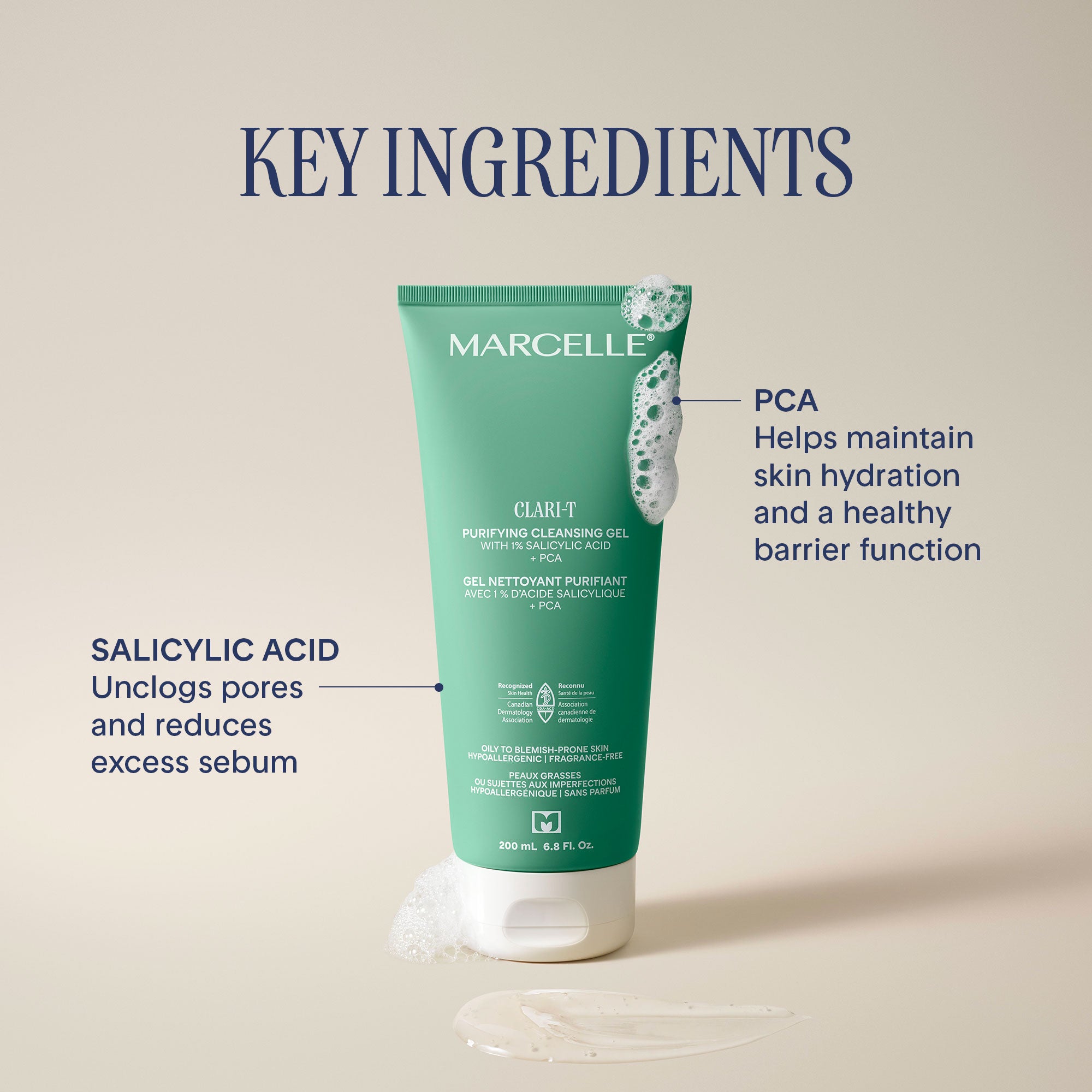 Clari-T Purifying Cleansing Gel with 1% Salicylic Acid + PCA