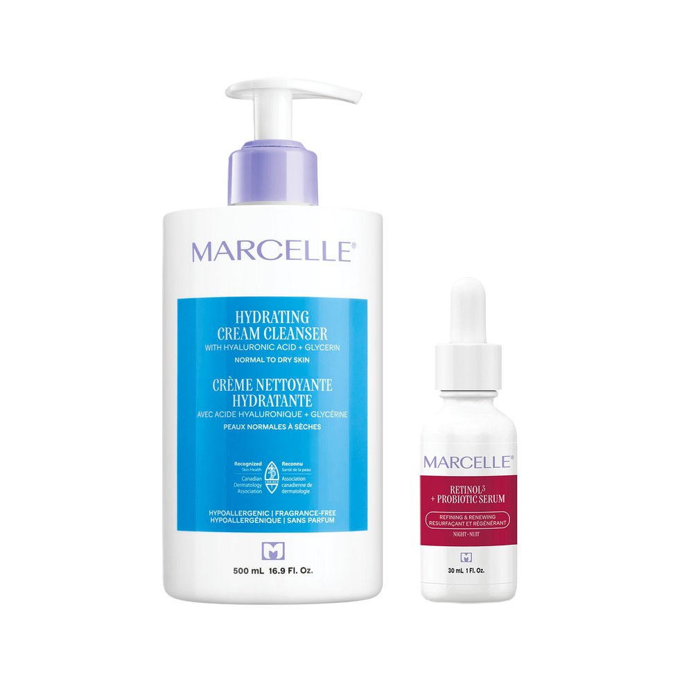 Bundle Hydrating Cream Cleanser + Retinol³ + Probiotic Night Serum 30 ML