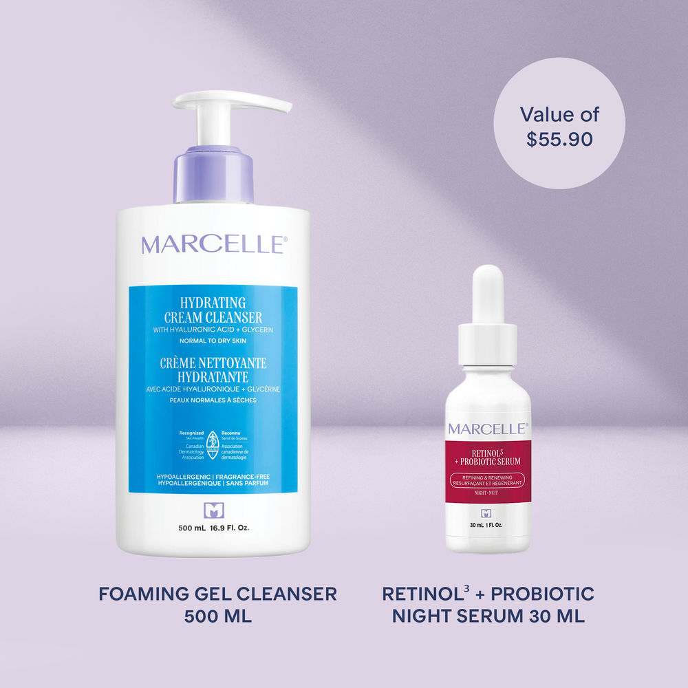 Bundle Hydrating Cream Cleanser + Retinol³ + Probiotic Night Serum 30 ML