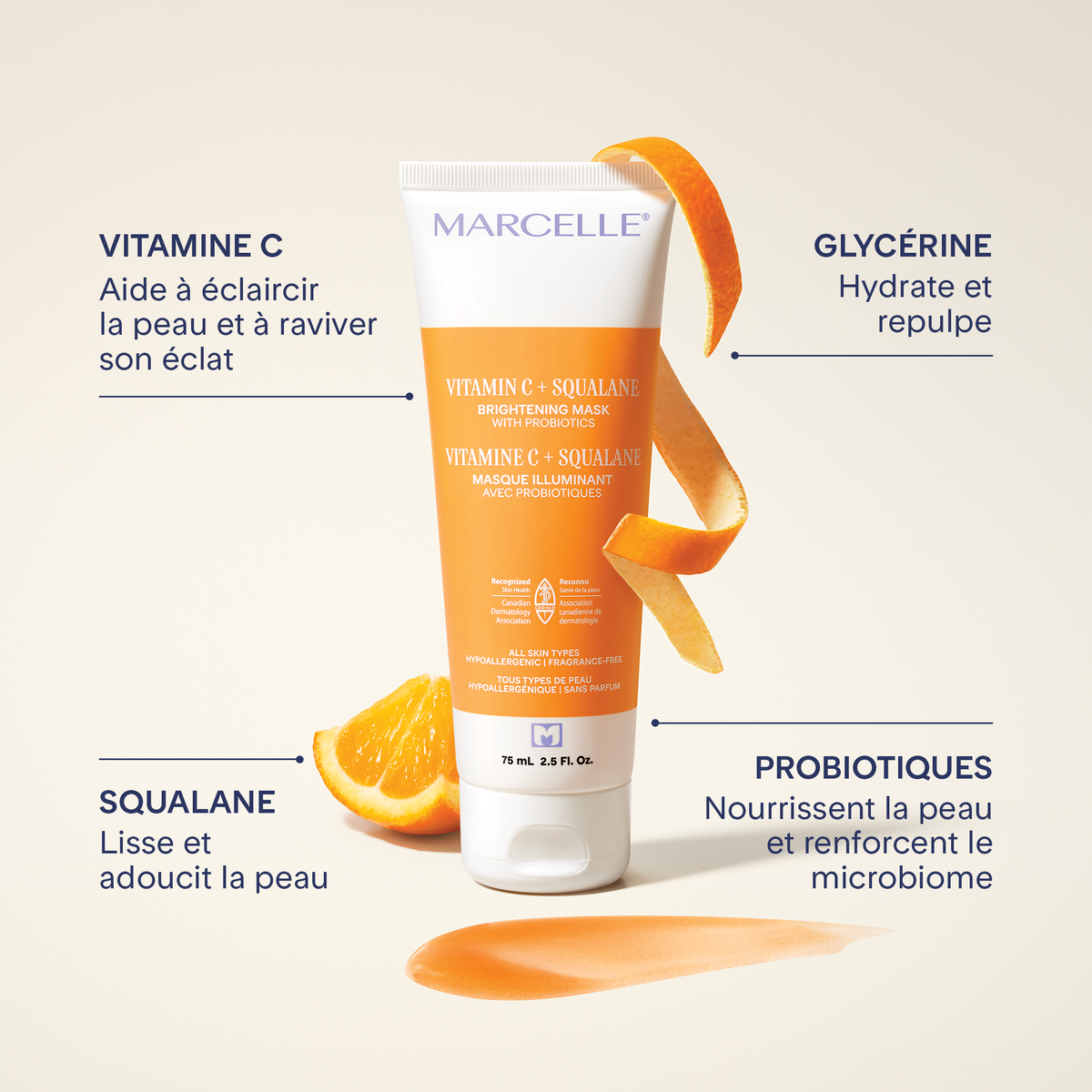 melaskin gel glutathione and vitamin c gel + Squalane Brightening Mask with Probiotics – Marcelle type:brightening-ampoule