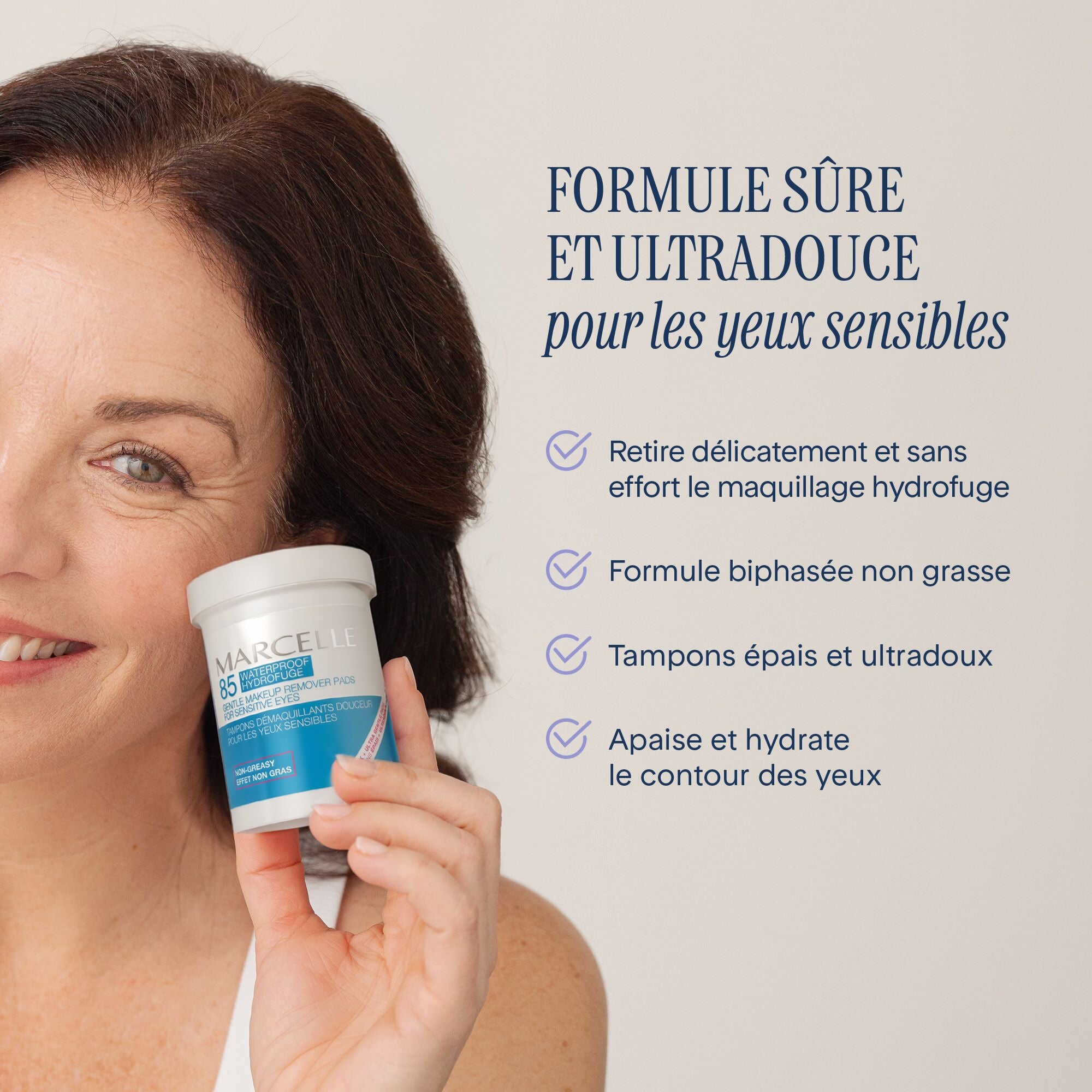 Buy Gentle Makeup Remover Pads for Sensitive Eyes by Marcelle for